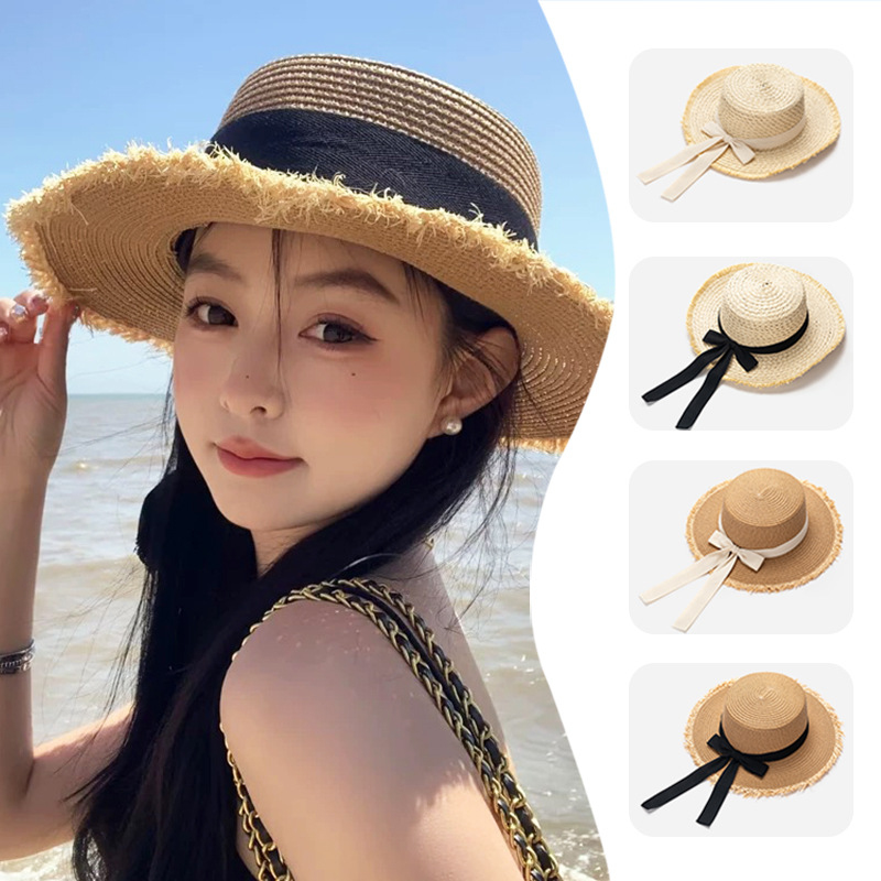 Women Straw Sun Hat Bowknot Su - Packable Hat Nylon recension och pris