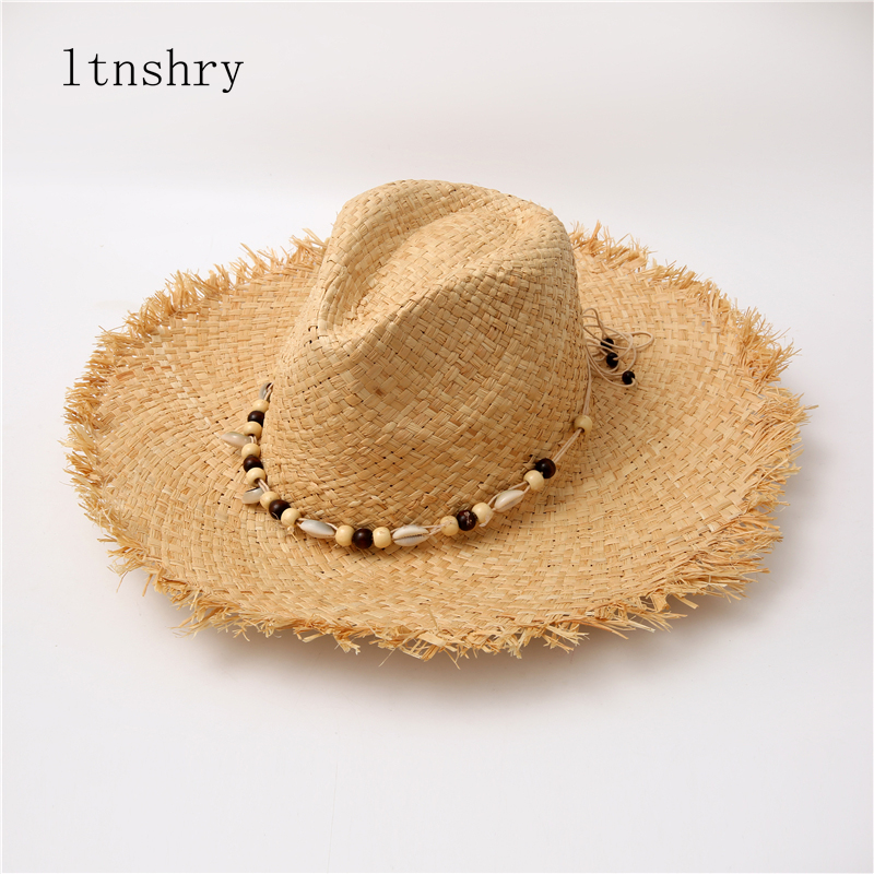 Summer Solid Color Handmade Ri - Bucket Hat Straw recension och pris