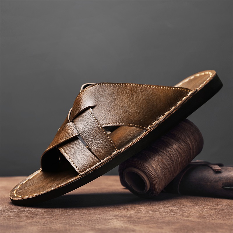 Fashion Genuine Leather Men Sl - Flip Flop Leather Men recension och pris