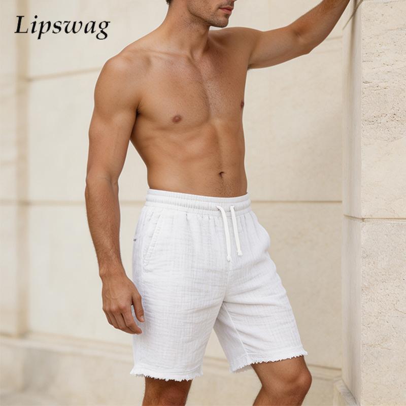 Fashionable Ripped Linen Short - Short Linen Drawstring recension och pris