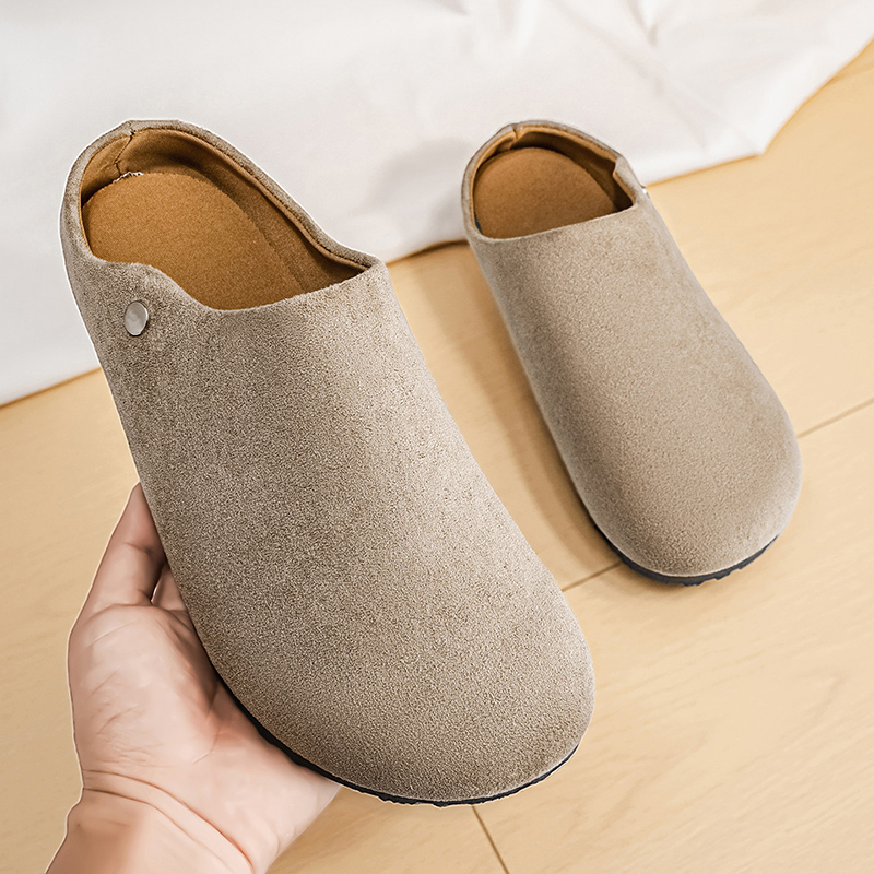 Men Suede Leather Slippers Mul - Flip Flop Leather Men recension och pris