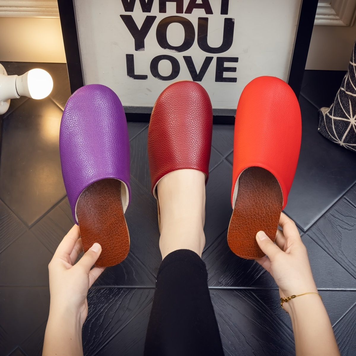 Fashion black leather slippers - Flip Flop Leather Men recension och pris