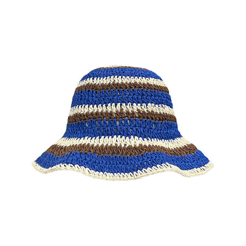 New Striped Knitted Straw Croc - Bucket Hat Straw recension och pris