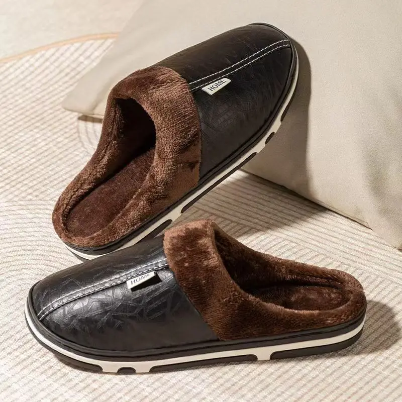 Men's Big Size Winter Slippers - Flip Flop Leather Men recension och pris