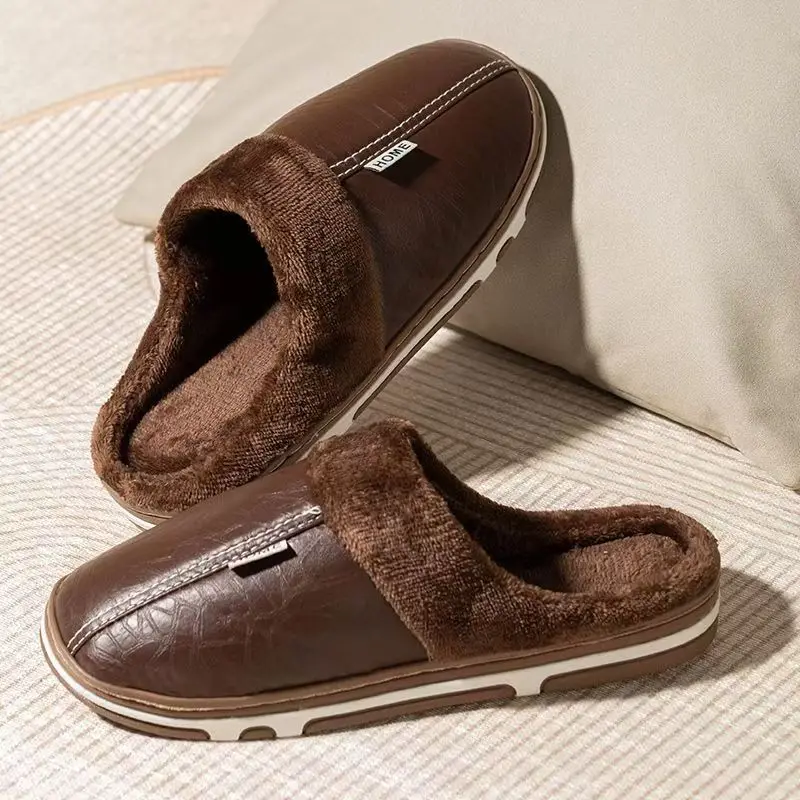 Men's Big Size Winter Slippers - Flip Flop Leather Men recension och pris