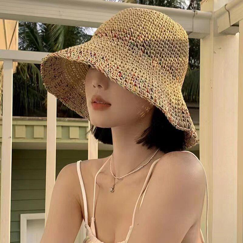 Handwoven Rainbow Straw Hats W - Bucket Hat Straw recension och pris