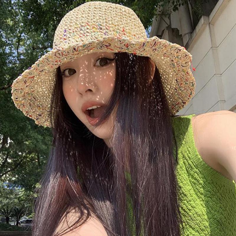 Handwoven Rainbow Straw Hats W - Bucket Hat Straw recension och pris