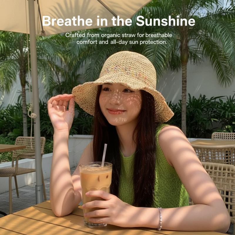 Handwoven Rainbow Straw Hats W - Bucket Hat Straw recension och pris