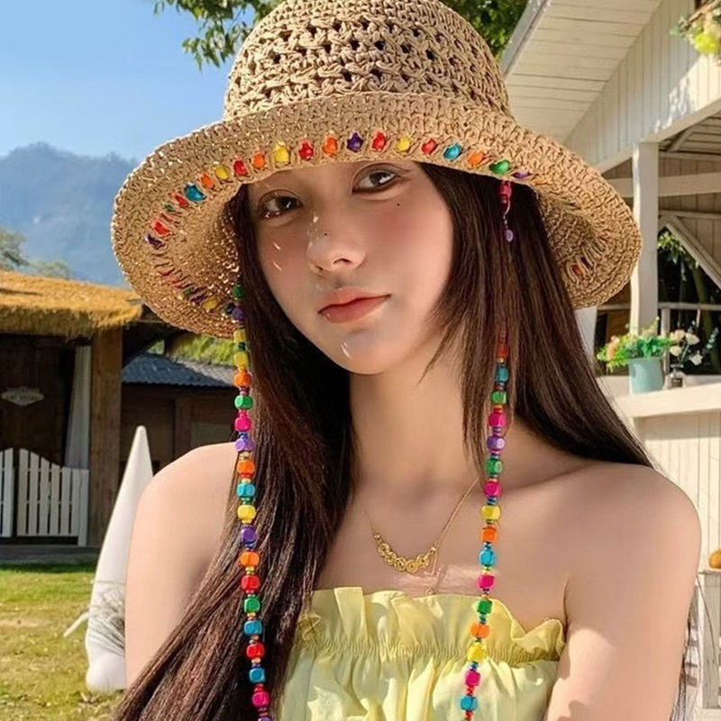 Retro Versatile Hollow Big Bri - Bucket Hat Straw recension och pris