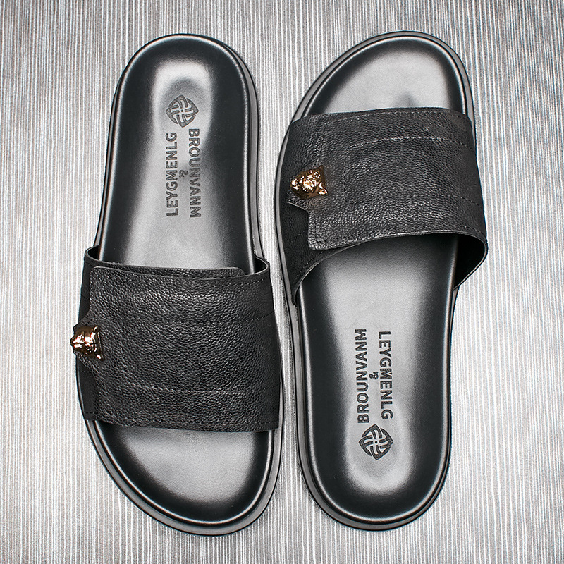 2025 New Genuine Leather Slipp - Flip Flop Leather Men recension och pris