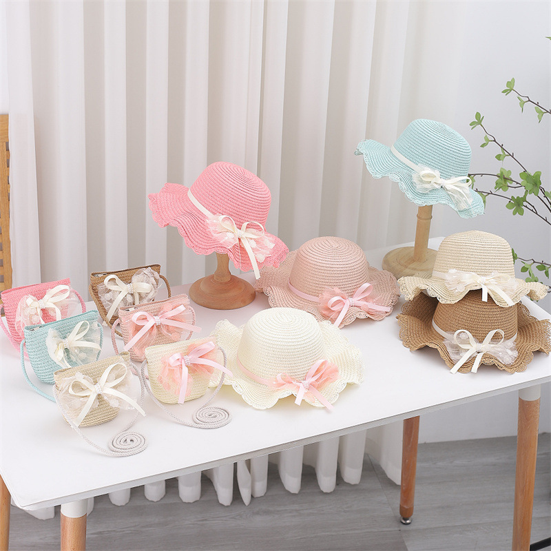 Kid Baby 2 Pieces Set Straw Ha - Bucket Hat Straw recension och pris